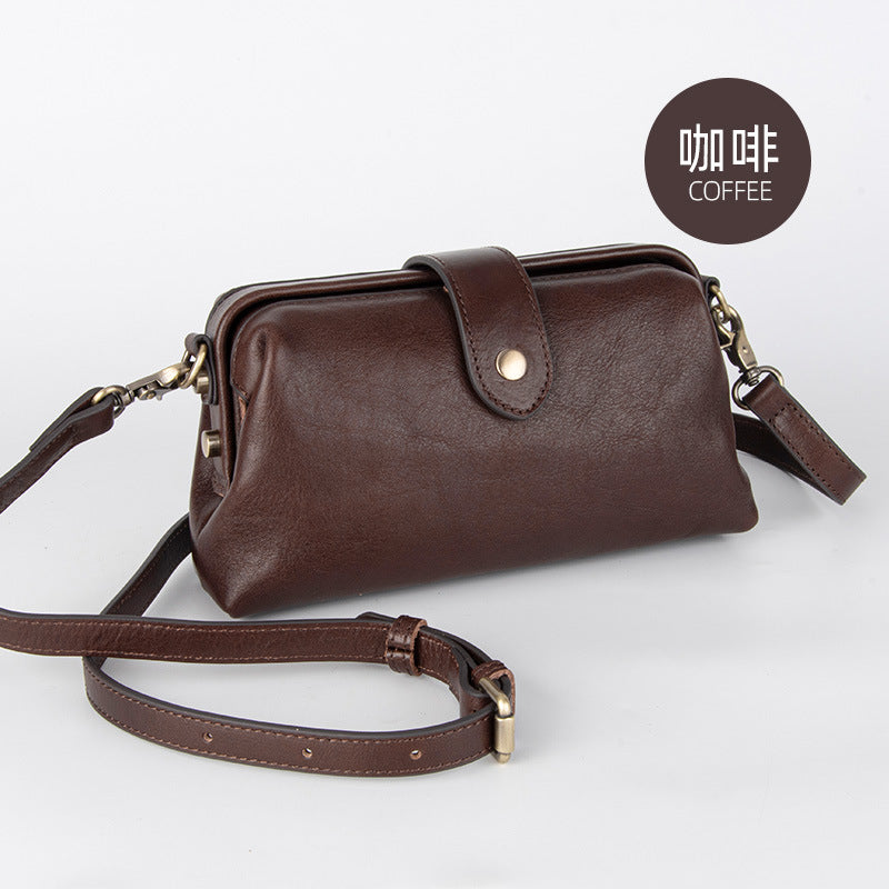 Wholesale Vintage top layer cowhide leather bag small shoulder bag